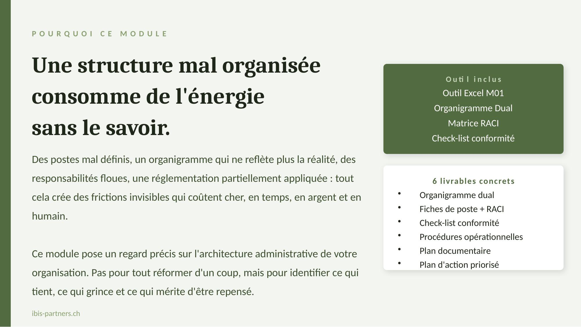 Aperçu Module 01 — Administration & Structure